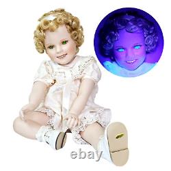 Vintage Porcelain Doll 1996 Shirley Temple Danbury Mint Uranium Green Eyes