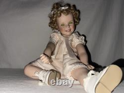Vintage Porcelain Doll 1996 Shirley Temple Danbury Mint Uranium Green Eyes