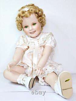 Vintage Porcelain Doll 1996 Shirley Temple Danbury Mint Uranium Green Eyes