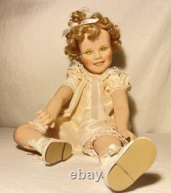 Vintage Porcelain Doll 1996 Shirley Temple Danbury Mint Uranium Green Eyes
