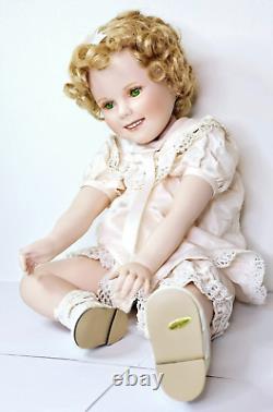 Vintage Porcelain Doll 1996 Shirley Temple Danbury Mint Uranium Green Eyes