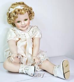 Vintage Porcelain Doll 1996 Shirley Temple Danbury Mint Uranium Green Eyes