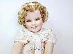 Vintage Porcelain Doll 1996 Shirley Temple Danbury Mint Uranium Green Eyes