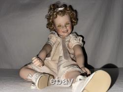 Vintage Porcelain Doll 1996 Shirley Temple Danbury Mint Uranium Green Eyes
