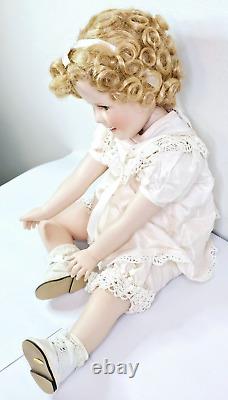 Vintage Porcelain Doll 1996 Shirley Temple Danbury Mint Uranium Green Eyes