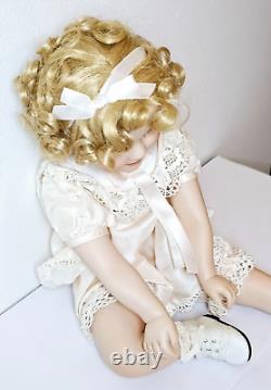 Vintage Porcelain Doll 1996 Shirley Temple Danbury Mint Uranium Green Eyes