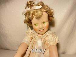 Vintage Porcelain Doll 1996 Shirley Temple Danbury Mint Uranium Green Eyes