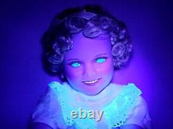 Vintage Porcelain Doll 1996 Shirley Temple Danbury Mint Uranium Green Eyes