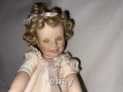Vintage Porcelain Doll 1996 Shirley Temple Danbury Mint Uranium Green Eyes