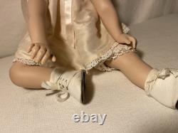 Vintage Porcelain Doll 1996 Shirley Temple Danbury Mint Uranium Green Eyes