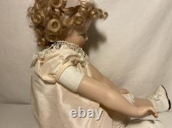 Vintage Porcelain Doll 1996 Shirley Temple Danbury Mint Uranium Green Eyes