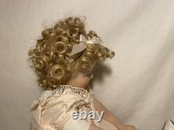 Vintage Porcelain Doll 1996 Shirley Temple Danbury Mint Uranium Green Eyes