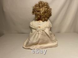 Vintage Porcelain Doll 1996 Shirley Temple Danbury Mint Uranium Green Eyes