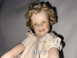 Vintage Porcelain Doll 1996 Shirley Temple Danbury Mint Uranium Green Eyes