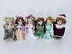 Vintage Porcelain Doll 8inch Collection Of 6 With Stand By The Far East Brokers