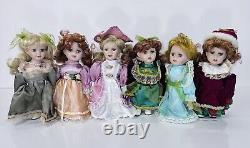 Vintage Porcelain Doll 8inch collection of 6 with Stand by The Far East Brokers