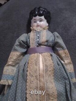 Vintage Porcelain Doll In Stand 17 Marion Germany