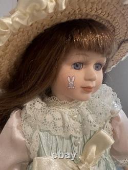 Vintage Porcelain Doll In Victorian Style Dress Elegant Collectible From 1980s