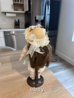 Vintage Porcelain Doll In Victorian Style Dress Elegant Collectible From 1980s