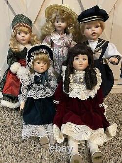 Vintage Porcelain Doll Lot Of 5 Collectibles
