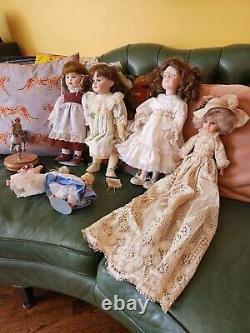 Vintage Porcelain Doll Lot Of 7 Collectibles