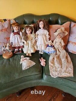 Vintage Porcelain Doll Lot Of 7 Collectibles