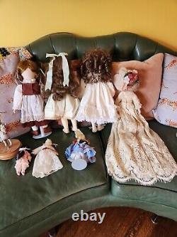 Vintage Porcelain Doll Lot Of 7 Collectibles