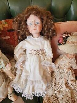 Vintage Porcelain Doll Lot Of 7 Collectibles