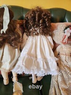 Vintage Porcelain Doll Lot Of 7 Collectibles