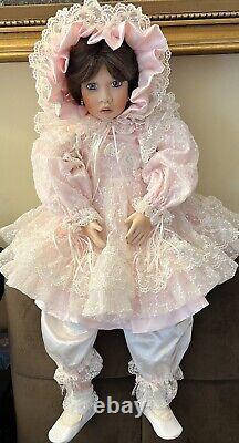 Vintage Porcelain Doll Rae Ann By Janis Berard, LE #40/1000, 32 in