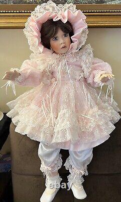 Vintage Porcelain Doll Rae Ann By Janis Berard, LE #40/1000, 32 in