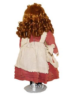 Vintage Porcelain Doll Red Hair Brown Eyes 16 SCARCE DOLL Marked 686A