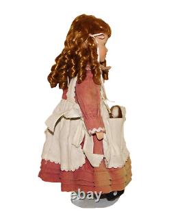 Vintage Porcelain Doll Red Hair Brown Eyes 16 SCARCE DOLL Marked 686A