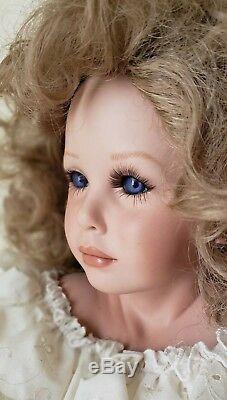 Vintage Porcelain Doll Signed Numbered #4 1994 Realistic Doll Artworks Blue Eyes
