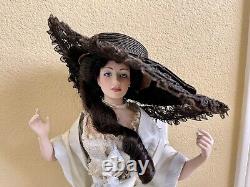 Vintage Porcelain Doll With Dress And Stand 23 Doll