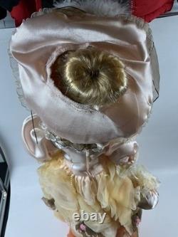 Vintage Porcelain Doll in Original Box Blonde Hair Yellow Dress 26 Victorian St