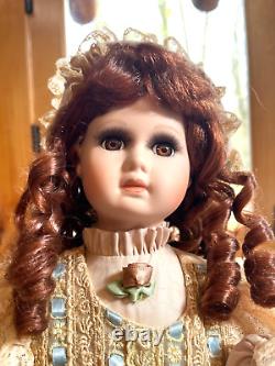 Vintage Porcelain Doll with Porcelain Baby, Real eyelashes