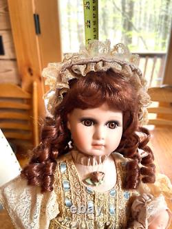 Vintage Porcelain Doll with Porcelain Baby, Real eyelashes