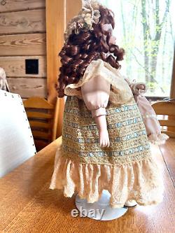 Vintage Porcelain Doll with Porcelain Baby, Real eyelashes