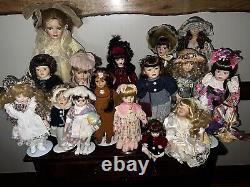 Vintage Porcelain Dolls Lot Of 16 Various Brands Excellent Condition