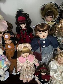 Vintage Porcelain Dolls Lot Of 16 Various Brands Excellent Condition