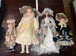 Vintage Porcelain Dolls Lot Of 16 Various Brands Excellent Condition