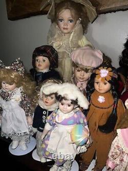 Vintage Porcelain Dolls Lot Of 16 Various Brands Excellent Condition