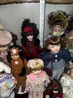 Vintage Porcelain Dolls Lot Of 16 Various Brands Excellent Condition