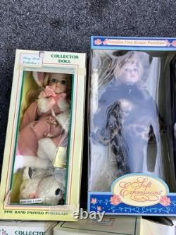 Vintage Porcelain Dolls Mixed Lot of 11 Various Makes and Sizes