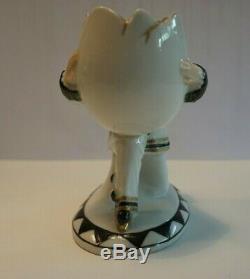 Vintage Porcelain Figurine Pierrot Egg Numbered Half Doll rel. Powder Puff