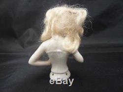 Vintage Porcelain Girl Pincushion Head / Half Doll Pin Cushion Germany