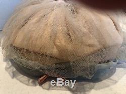 Vintage Porcelain Half Doll Hat Pin Cushion Boudoir Wire Frame French Victorian