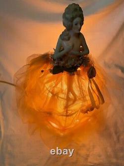 Vintage Porcelain Half Doll Lamp Lady Boudoir Lamp Antique
