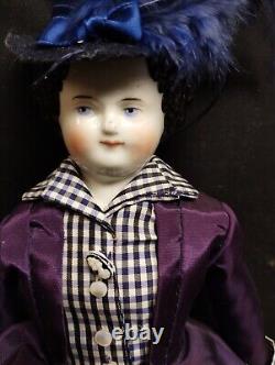 Vintage Porcelain Head 16 inch Doll withBisque Arms & LegsCloth Body